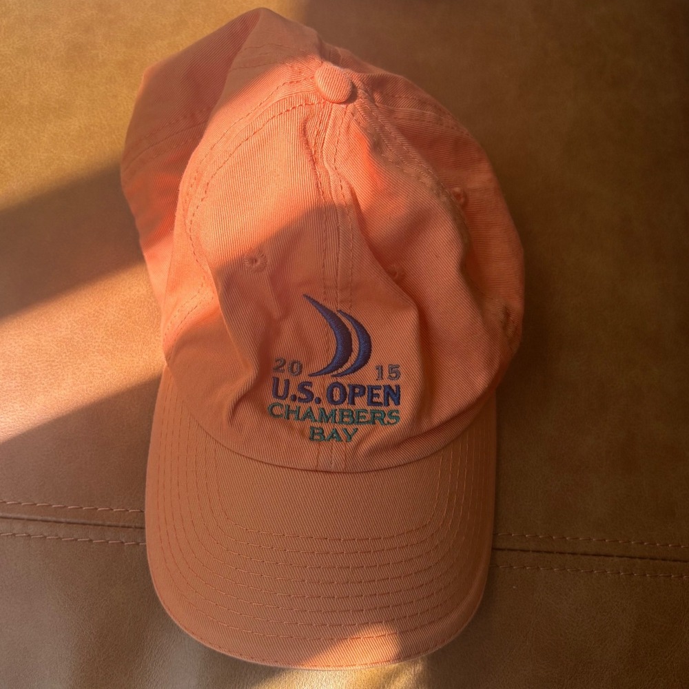 USGA 2015 U.S. Open Chambers Bay Member Hat Salmon Orange Adjustable Golf Cap